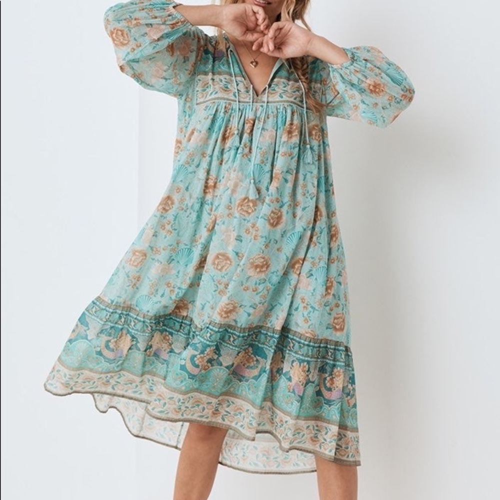 Spell & The Gypsy RARE Seashell Boho Dress Seafoam XXL